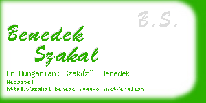 benedek szakal business card